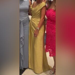 Elegant Gold Evening Gown